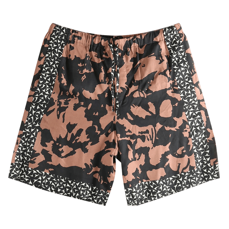Dries Van Noten Abstract Flower Placed Border Print Pants 'Old Rose'