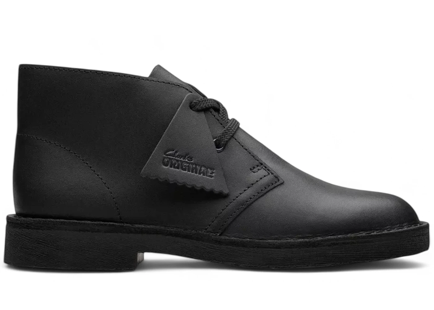Clarks Originals Desert Boot Older Black Leather (GS)