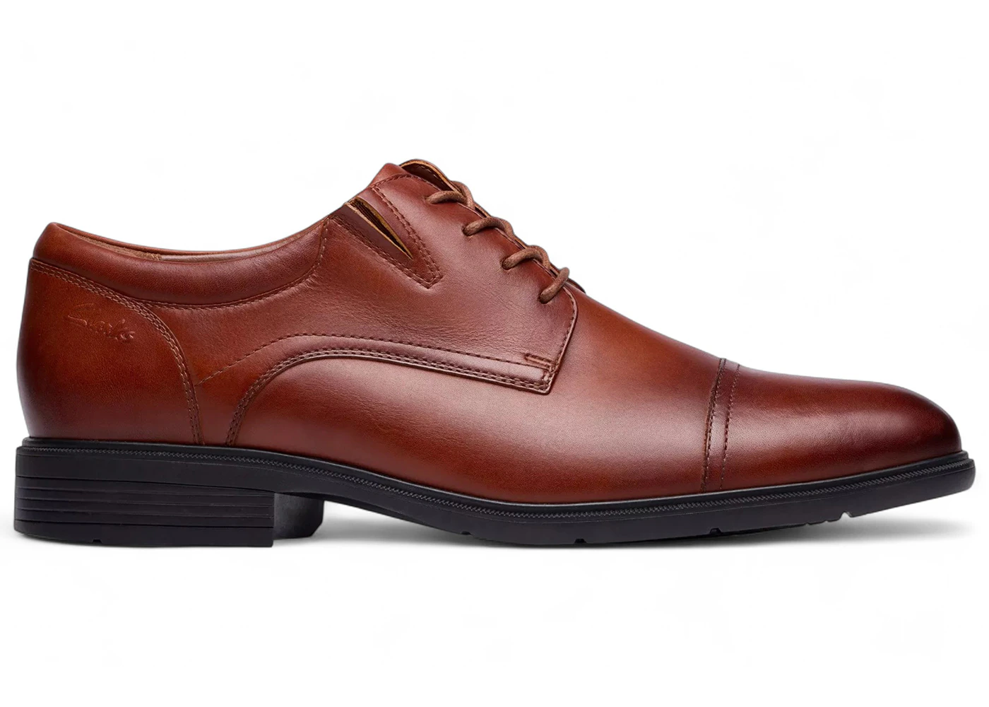 Clarks Steadwell Cap Dark Tan Leather
