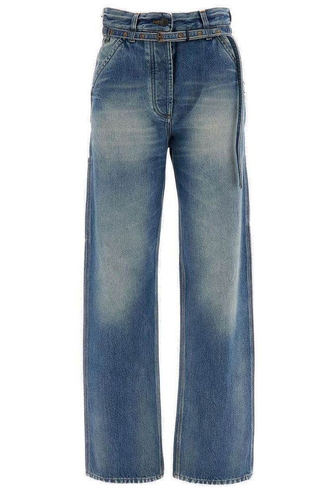 Dries Van Noten Logo Patch Wide-Leg Jeans