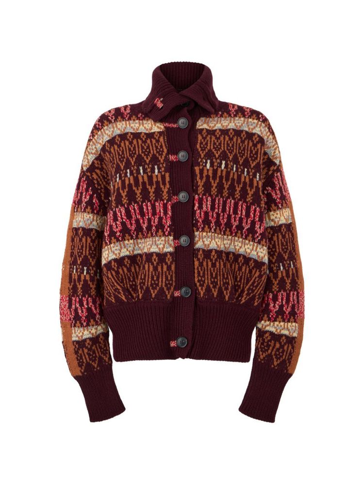 Dries Van Noten Turtleneck Textured Cardigan