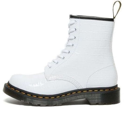 (WMNS) Dr. Martens 1460 Patent Croc Emboss Leather Boots 'White'