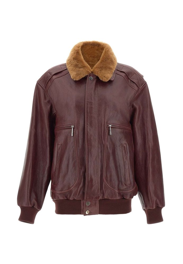 Rabanne Shearling Collar Bomber Jacket