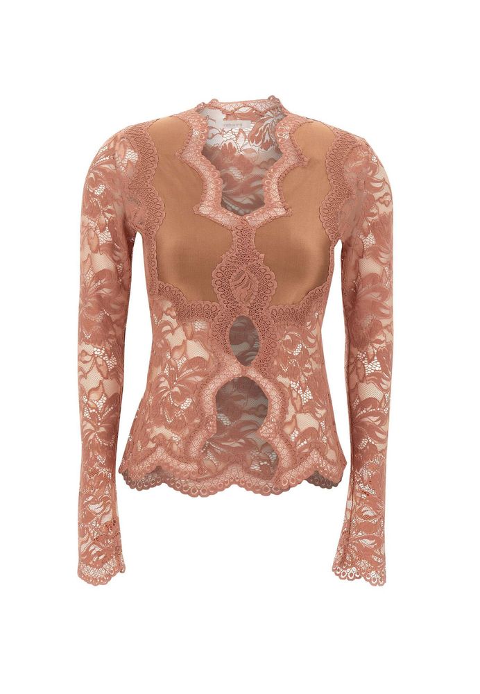 Rabanne Cutout Floral Lace Top