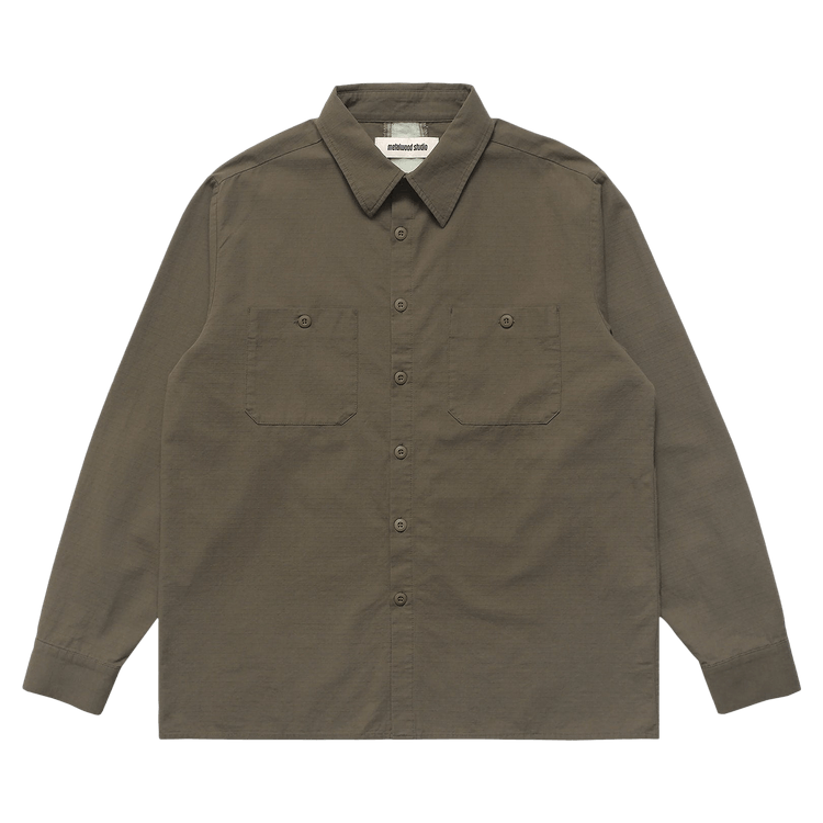 Metalwood Studio Paneled Work Shirt 'Olive'