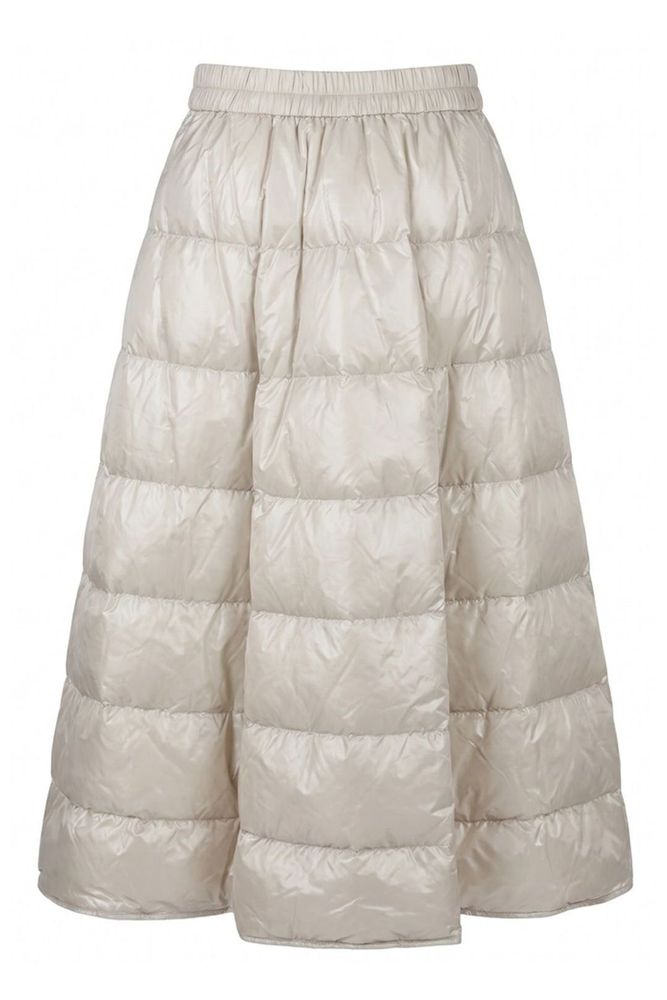Moncler Quilted Flared Midi Skirt