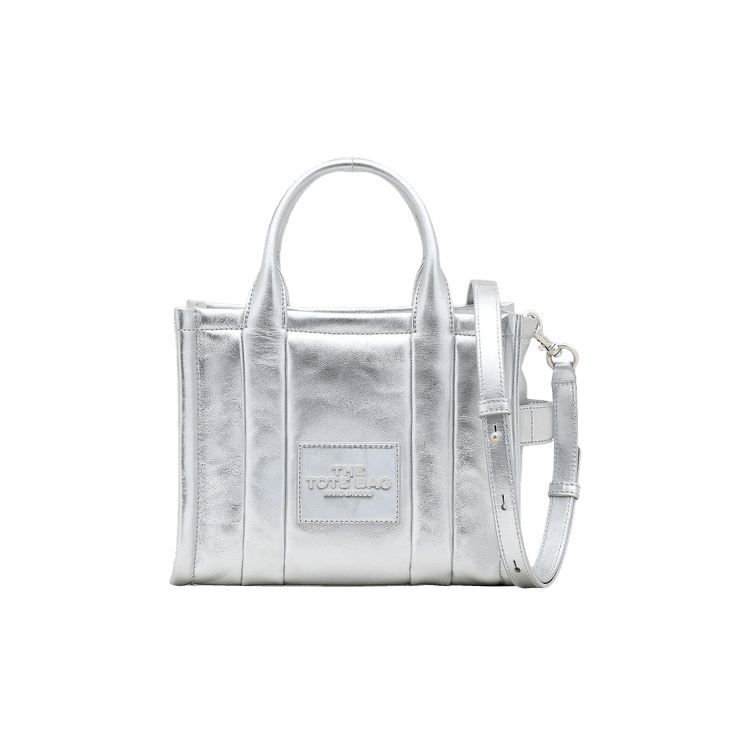 Marc Jacobs Metallic Leather Small Tote Bag 'Silver'
