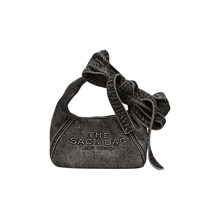 Marc Jacobs Denim Bow Mini Sack Bag 'Black Wash'