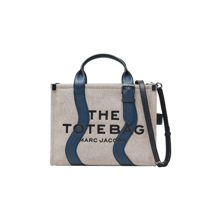 Marc Jacobs Wavy Canvas Medium Tote Bag 'Ivory/Navy'