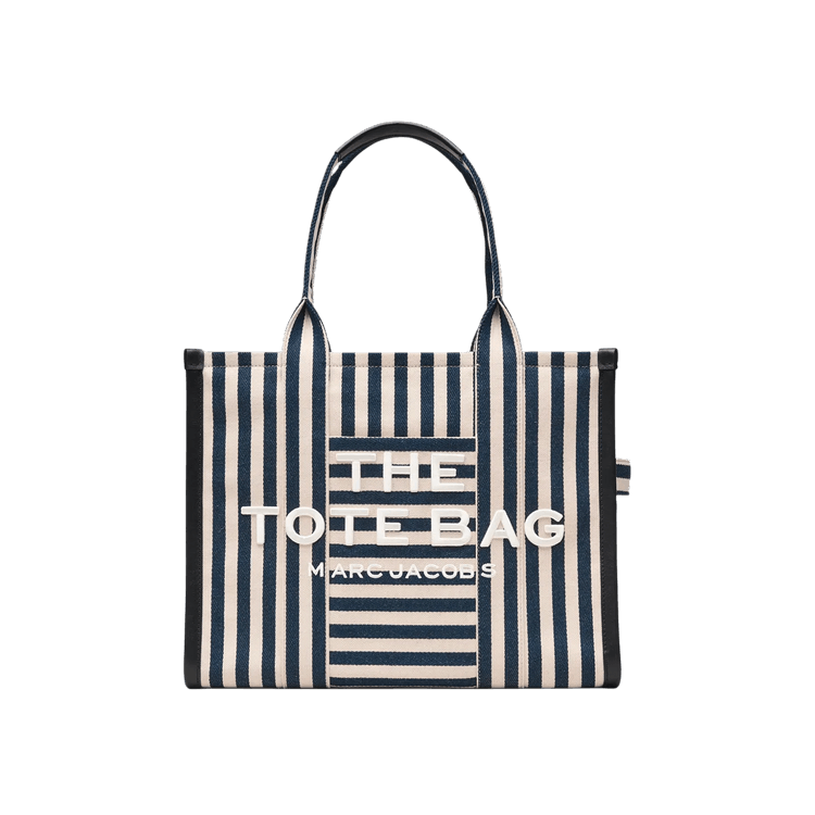 Marc Jacobs Stripe Canvas Large Tote Bag 'Blue Sea'
