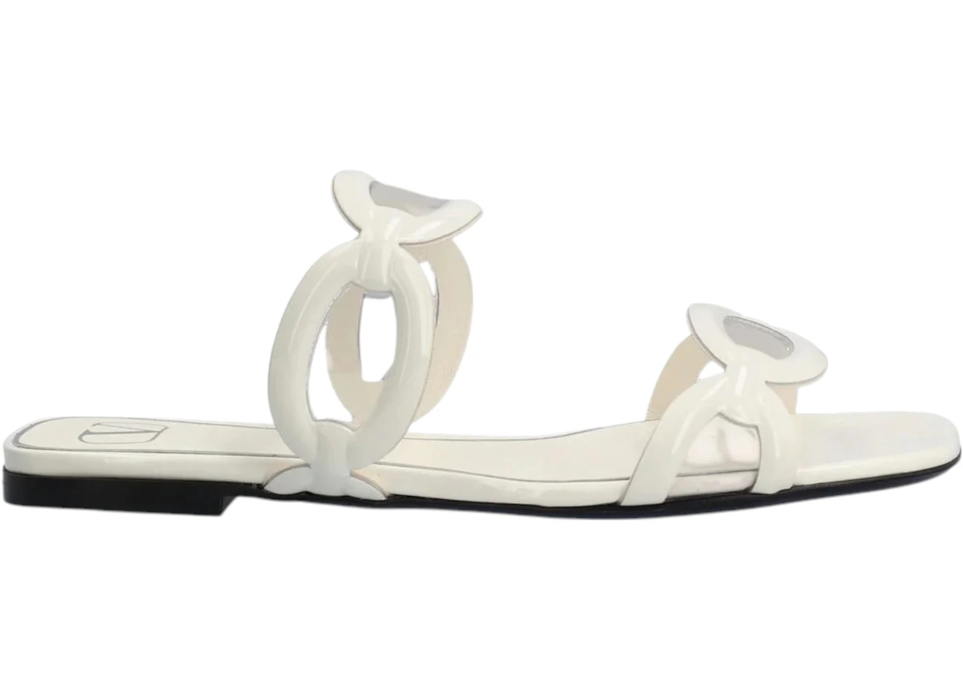 Valentino Square Toe Slip-On Slides Ivory (Women's)