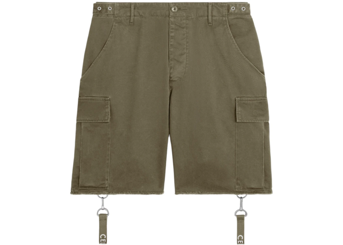 Celine Celine Straps in Cotton Shorts Green