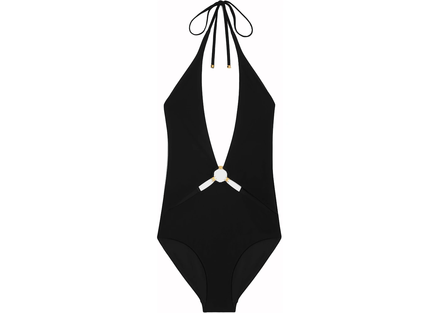 Celine Triomphe Matte Jersey Swimsuit Black