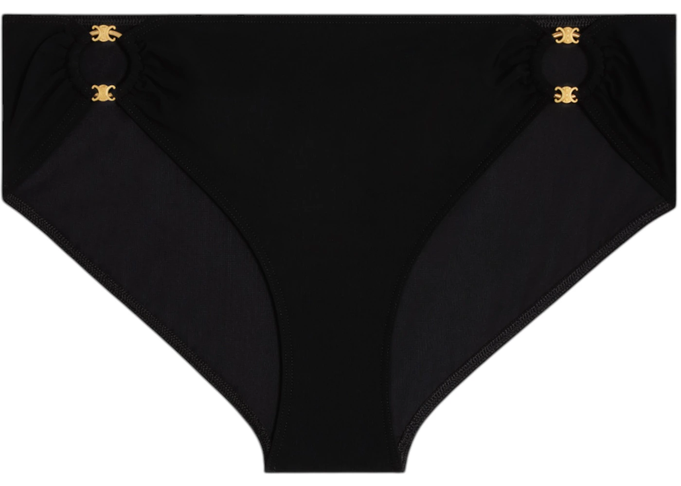 Celine Triomphe Rings in Matte Jersey Swimsuit Bottom Black
