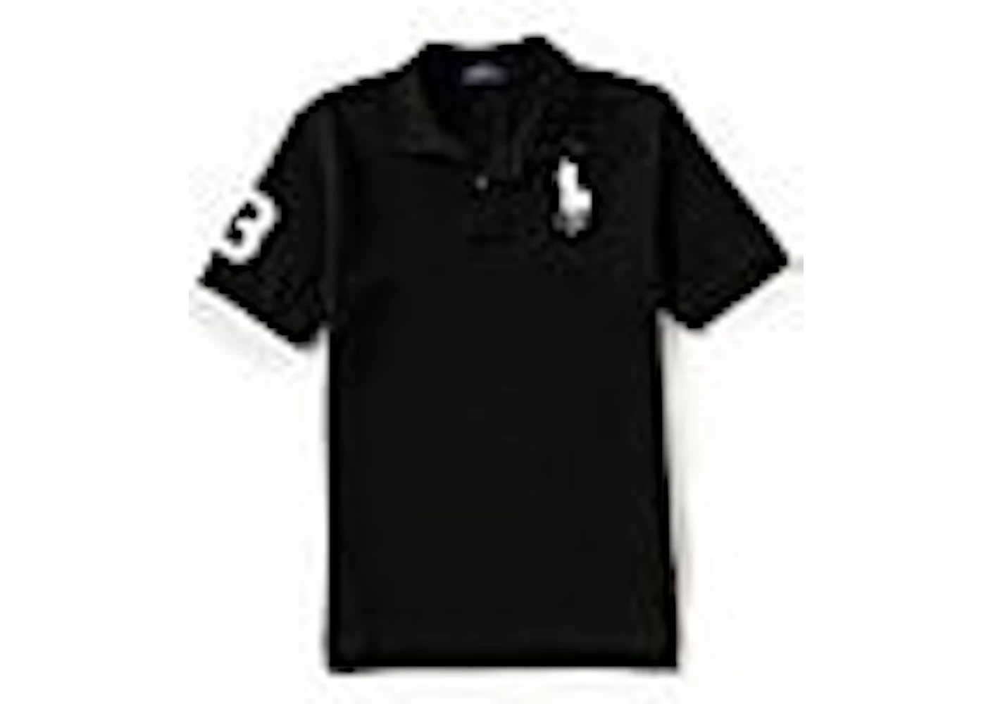 Polo Ralph Lauren Boys Short-Sleeve Big Pony Mesh Polo Black White