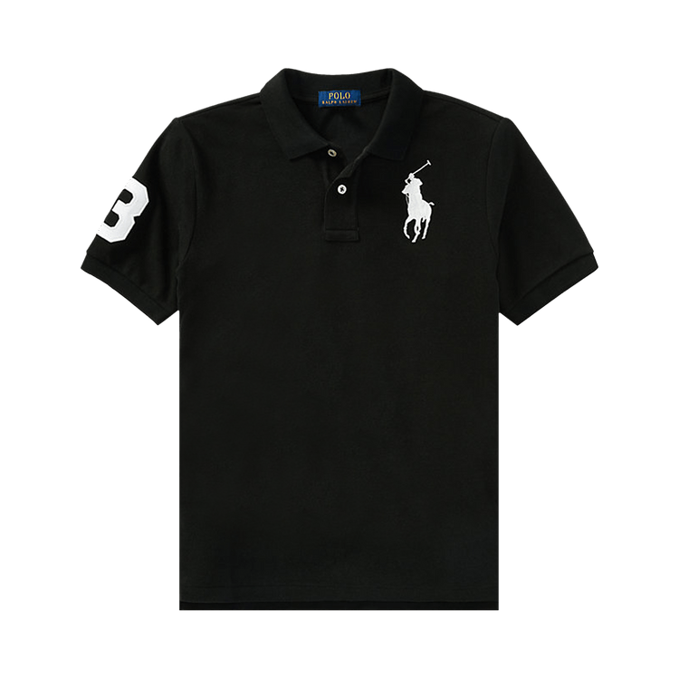 Polo Ralph Lauren Kids Short-Sleeve Big Pony Mesh Polo 'Black/White'