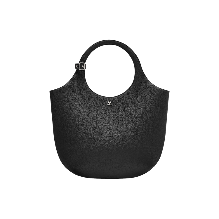Courrèges Medium Holy Grained Leather Bag 'Black'