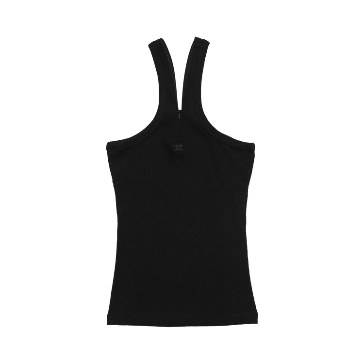 Courrèges Criss Cross 90s Rib Tank Top 'Black'