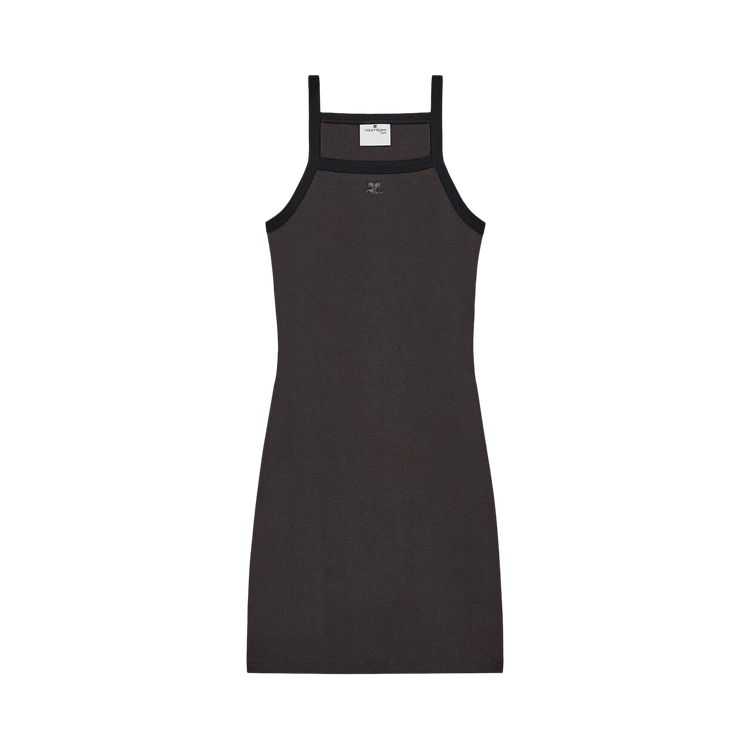 Courrèges Contrast Mini Dress 'Mud Brown/Black'