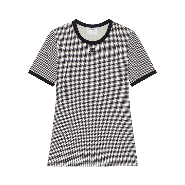 Courrèges Contrast Houndstooth T-Shirt 'Houndstooth White/Black'