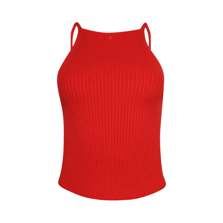 Courrèges Circle Rib Knit Top 'Poppy'