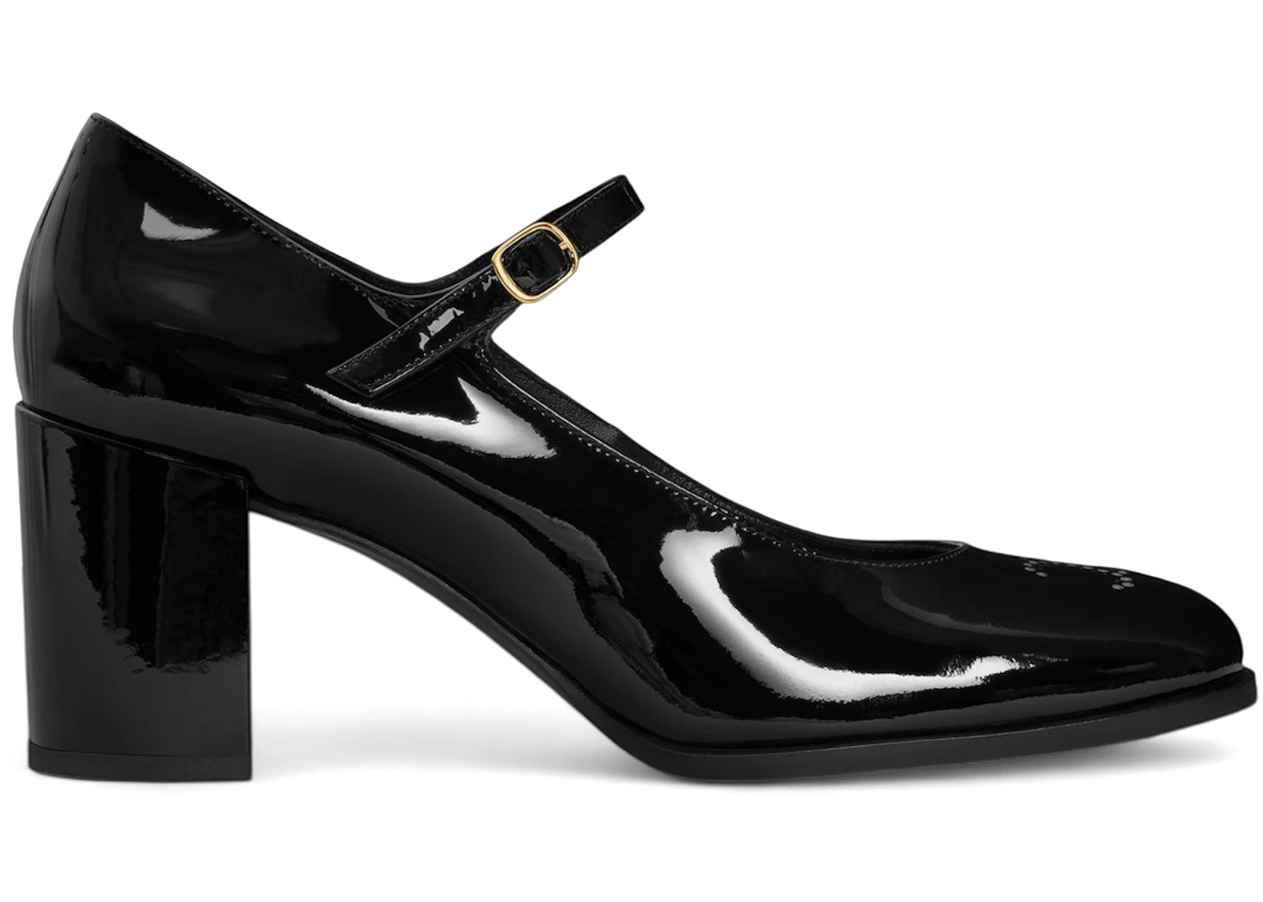 Celine Lily Perforated Triomphe Babies Black Patent (Women's)
