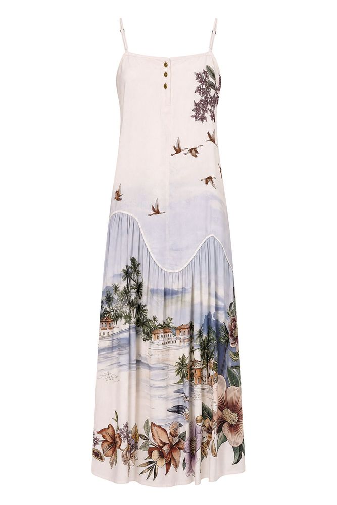 Farm Rio Scenic Print Maxi Dress