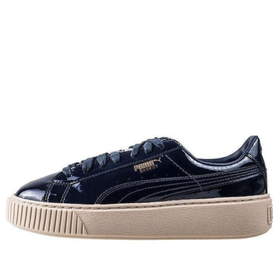 (WMNS) PUMA Basket Platform Patent Marshmallow 'Black'
