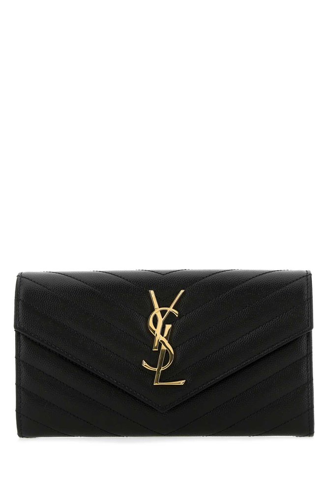 Saint Laurent Grain De Poudre Monogram Wallet