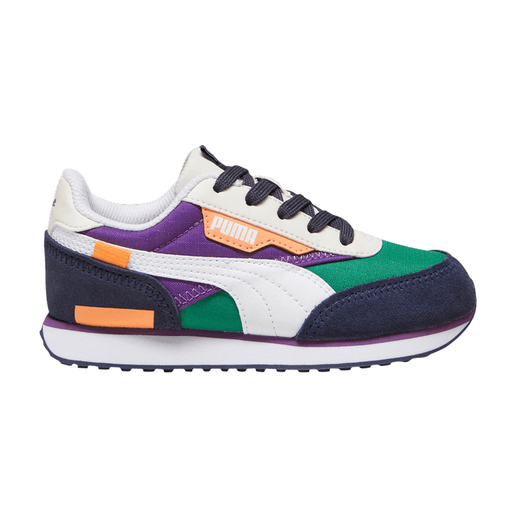 Puma Future Rider Play On Little Kid 'Archive Green Purple Pop'
