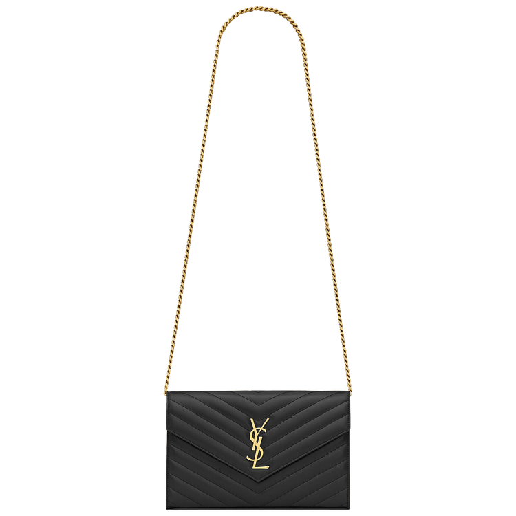 Saint Laurent Cassandre Chain Wallet 'Noir'
