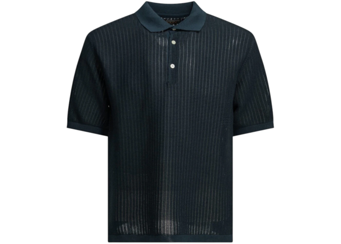 Beams Plus Polo Buttons Made of Washi Yarn Shirt Blue