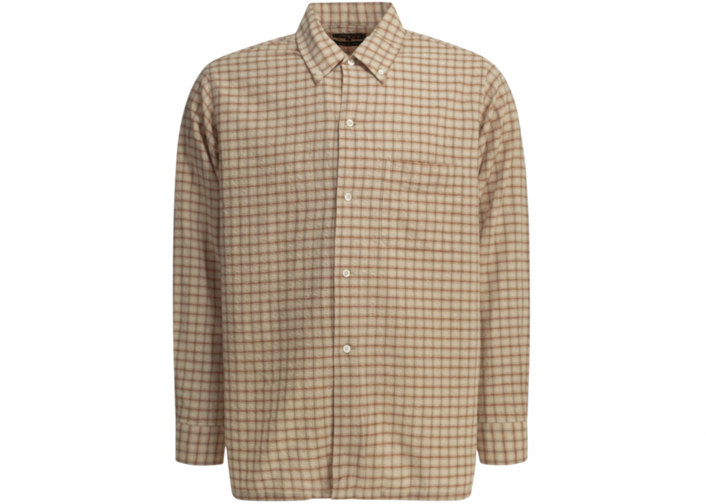 Beams Plus Open BD Sucker Casual Shirt Orange