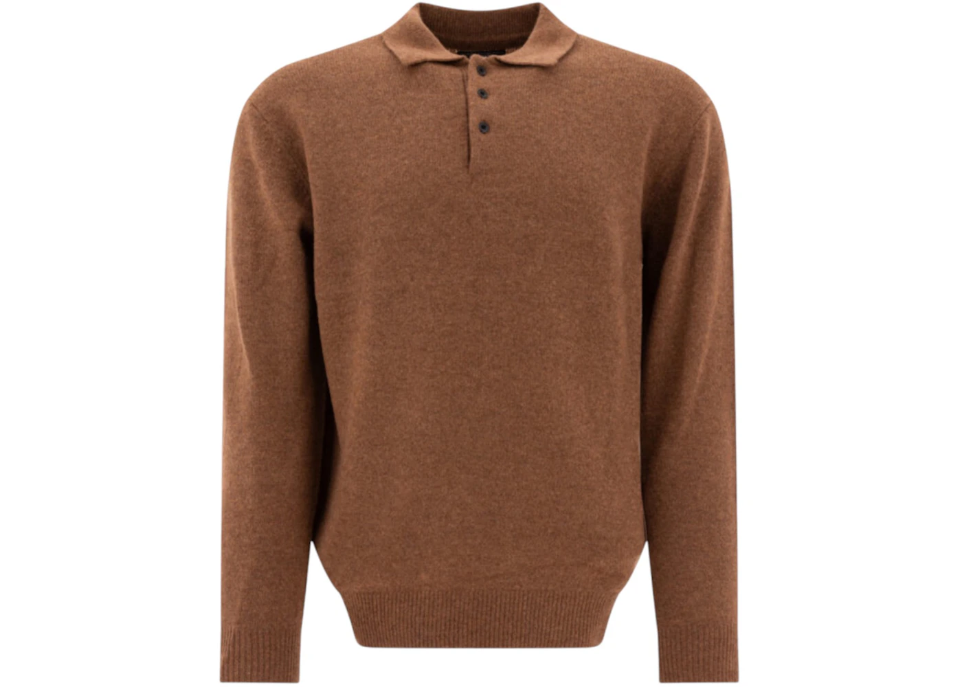 Beams Plus Wool Polo Sweater Brown