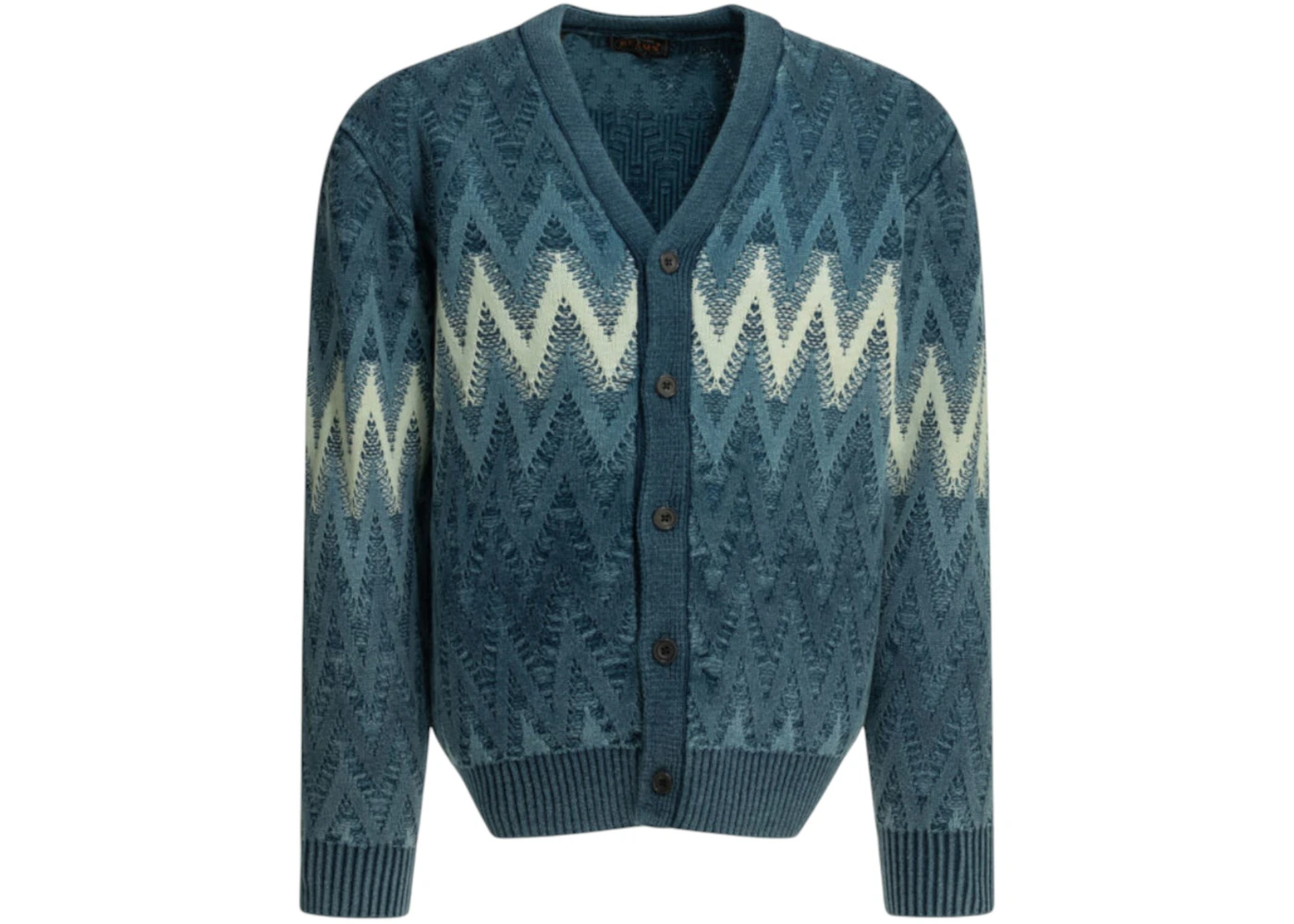 Beams Plus Indigo Yarn Cardigan Blue