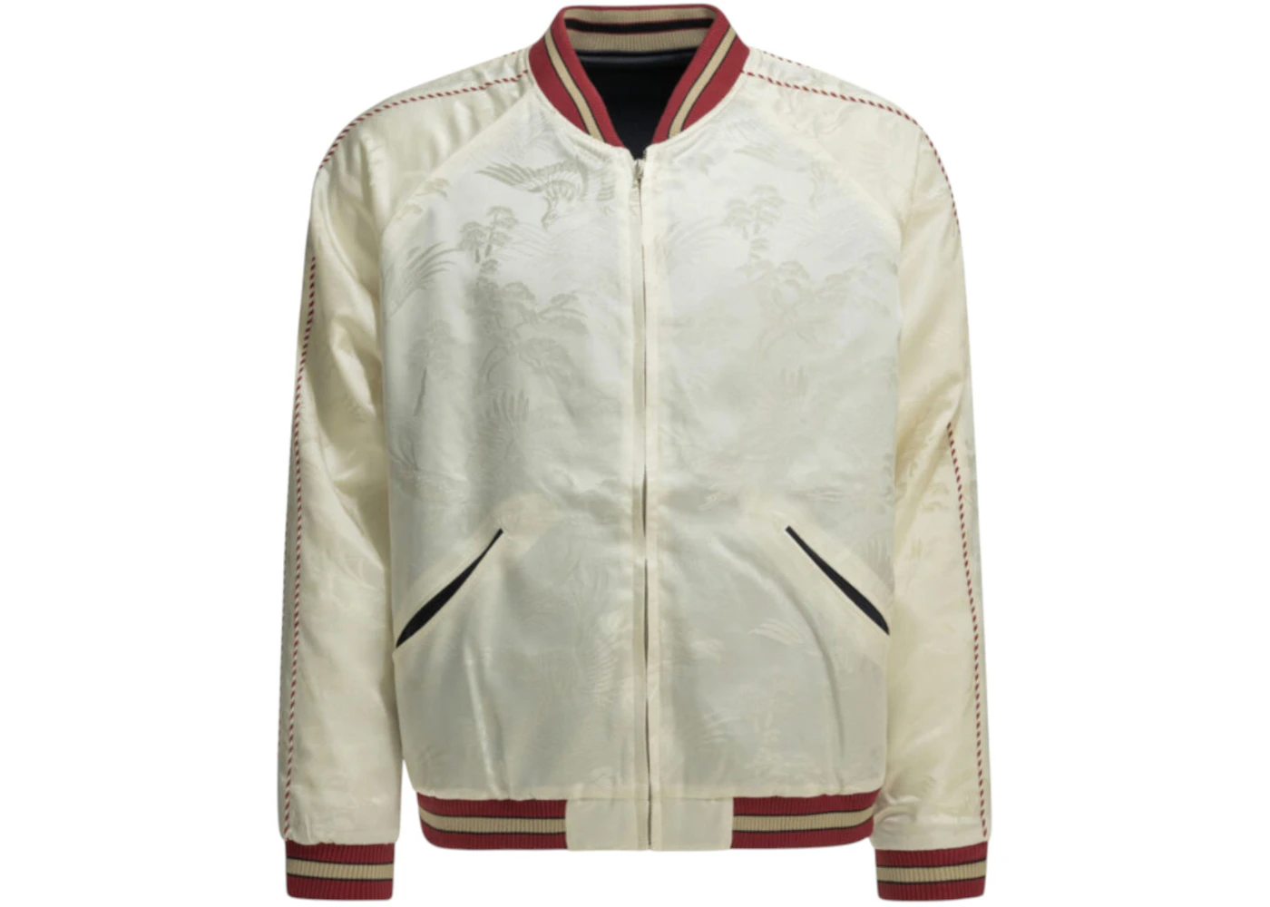 Beams Plus Oriental Reversible Bomber White