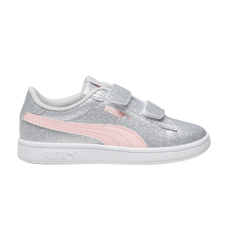 Puma Smash 3.0 Little Kid 'Glitz Glam - Glacial Grey Frosty Pink'