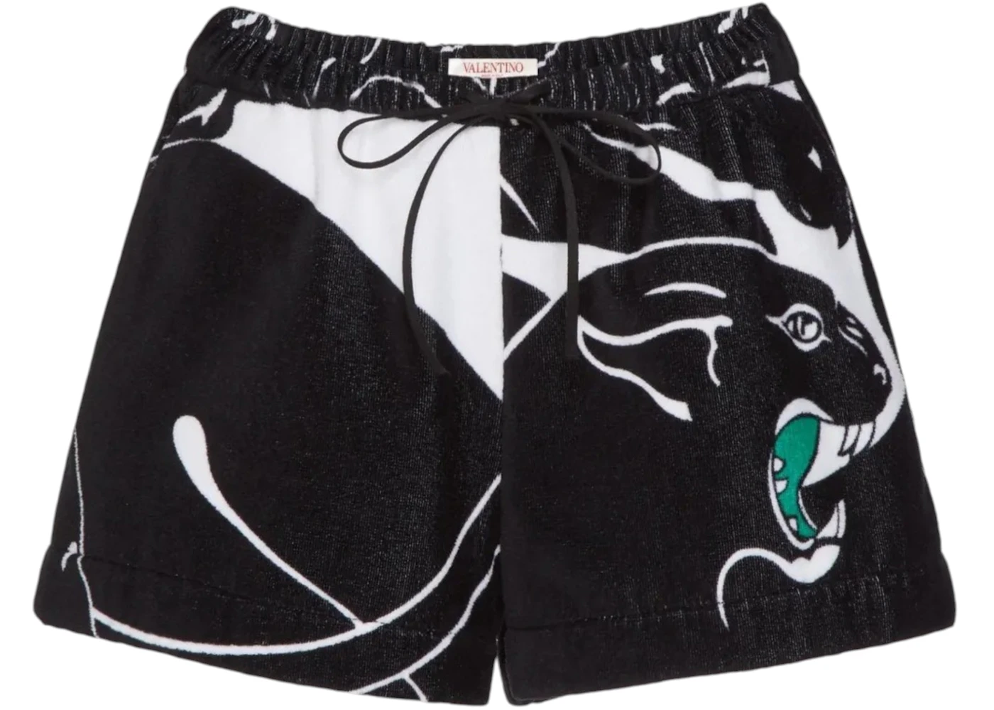 Valentino Women's Panther-Print Shorts Black