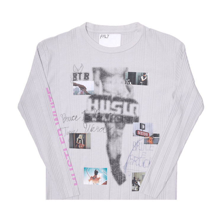 Paly Hollywood Hustlr Rib Long-Sleeve Tee 'White'