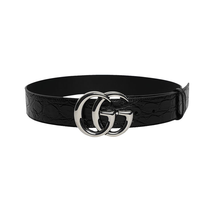 Gucci Double G Buckle Wide Leather Belt 'Black'
