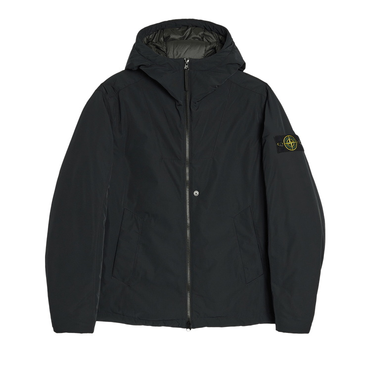 Stone Island Polyester Micro Twill Padded Hooded Jacket 'Black'