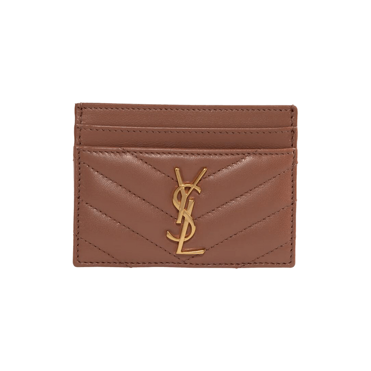 Saint Laurent Cassandre Matelassé Card Case 'Coral Paradise'