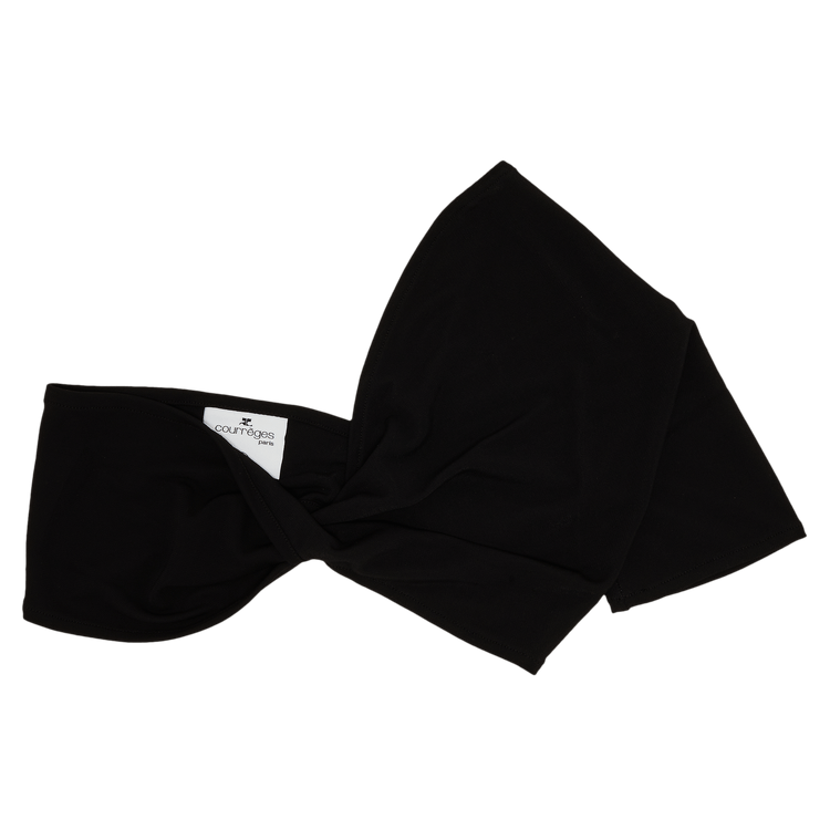 Courrèges Draped Asymmetrical Bra 'Black'