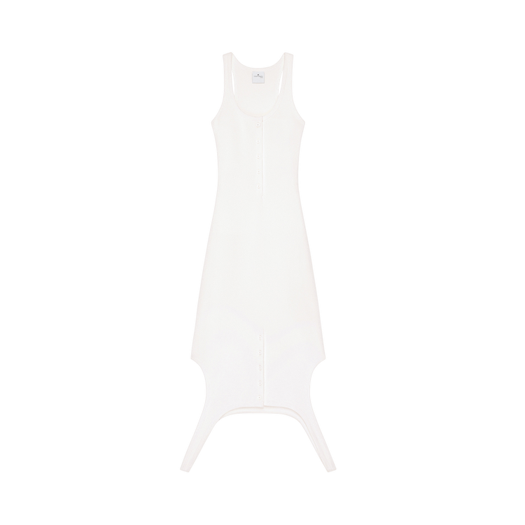 Courrèges Reversed Rib Knit Long Dress 'Heritage White'