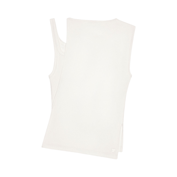 Courrèges Transverse 90s Rib Top 'White'