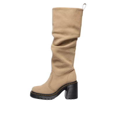 (WMNS) Dr. Martens Kasey Suede Knee High Heeled Boots 'Savannah Tan'