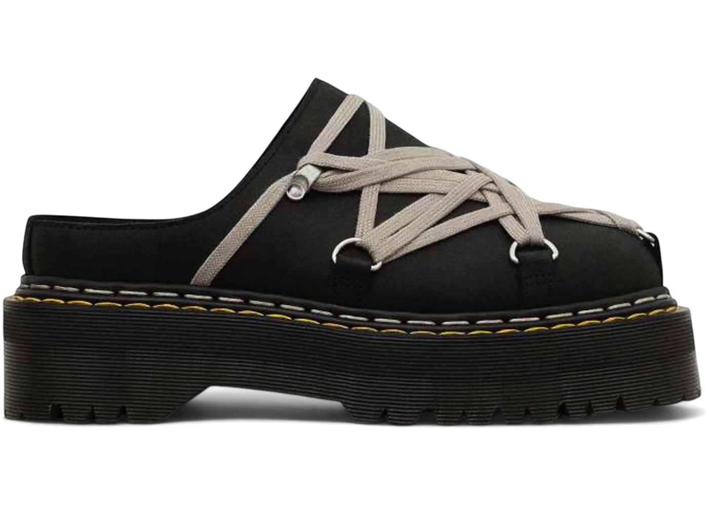 Dr. Martens Quad Sole Megalace Mule Rick Owens Black