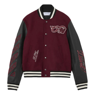 Off-White x c/o AC Milan Varsity Jacket 'Black Red'