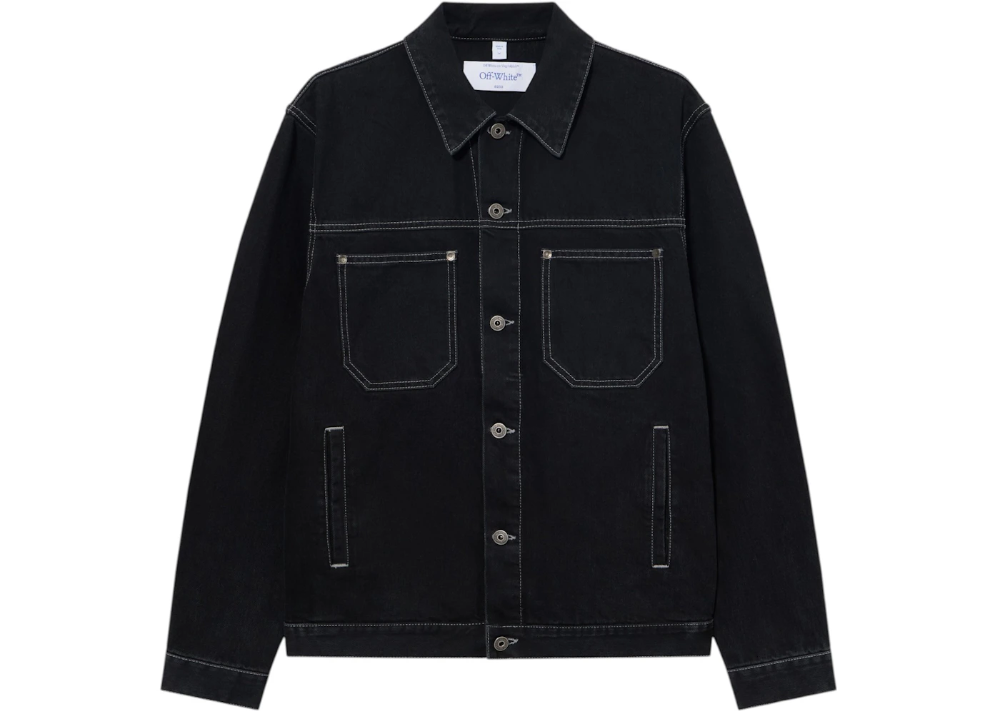 OFF-WHITE Half Arrow Denim Skate Jacket Stone Raw Black