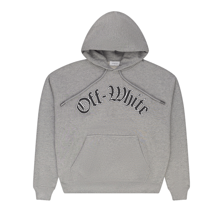 Off-White c/o Virgil Abloh Goth Logo Hoodie 'Heather Grey'